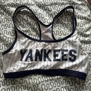 VS Pink MLB NY Yankees pinstripe sports bra